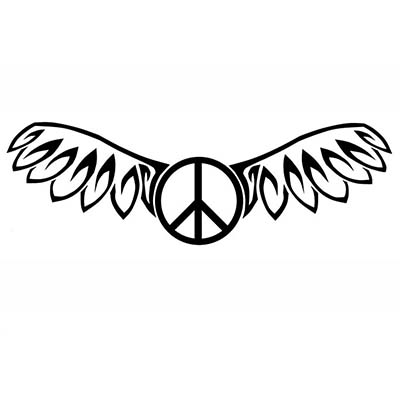 Peace Wings Design Water Transfer Temporary Tattoo(fake Tattoo) Stickers NO.11434